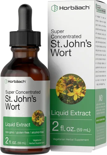Horbäach St Johns Wort Tintura | 2 onzas líquidas | Sin alcohol