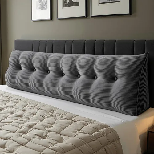 Vista 5 de WOWMAX - Almohada triangular para lectura; almohada grande para cabecera y respaldo; almohada en forma de cuña para soporte y posicionamiento