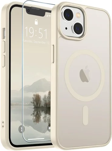 Vista 290 de SUPFINE Funda magnética para iPhone SE 2022 (3ª)/2020 (2ª), iPhone 8 Blanco antiguo