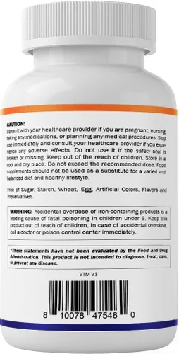 Vista 9 de Vitamatic Gluconato ferroso 324 mg + vitamina C 100 mg – Sin aditivos de color artificial – Suave para el estómago – 250 tabletas – Fabricado
