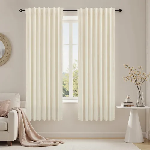 Vista 29 de KOUFALL Cortinas de terciopelo con pestaña trasera Chartreuse de 52 x 63 pulgadas de largo para sala de estar