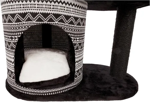 Vista 3 de TRIXIE Giada Cat Tower Scratching Post, condominio con cojín extraíble, hamaca, plataforma superior para cama de 28.66 libras