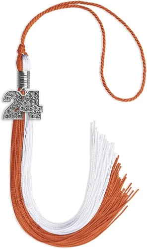 Vista 169 de Endea Graduation Borla de doble color con dije de plata brillante (negro/oro antiguo, 2025)