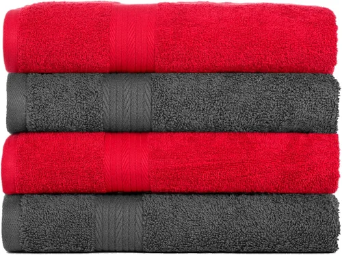 Vista 59 de Ample Decor Juego de 12 toallas de baño de 600 GSM, 100% algodón, 4 toallas de baño, 4 toallas de mano, 4 paños de lavado, absorbentes y suaves