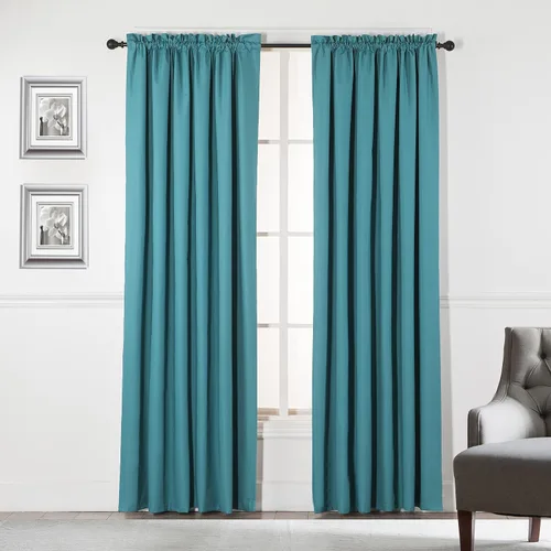 Vista 16 de Diamond Home Linens Cortinas opacas con dobladillo para cortinero de 45 pulgadas de largo para dormitorio, paneles de tratamiento de ventanas Beige