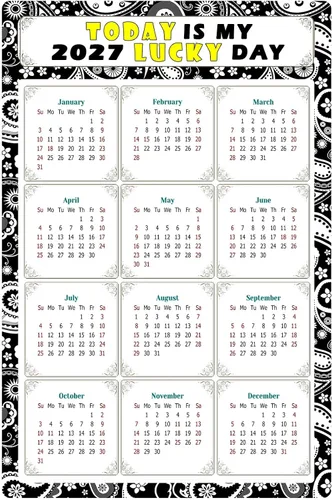 Calendario magnético 2024, imanes de calendario, Today is my Lucky Day (Hoy es mi día de suerte), resistente a la decoloración, rasgado y al agua,