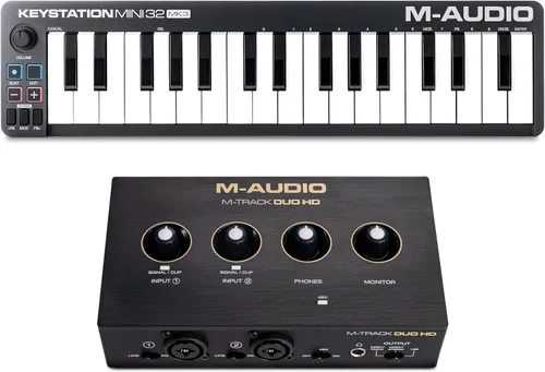 Vista 12 de M-AUDIO Keystation Mini 32 MK3 USB MIDI Keyboard Controller with 32 Velocity Sensitive Mini Keys and Recording Software Included