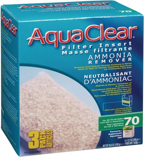 Vista 6 de Fluval AquaClear 30 Insertos removedores de amoníaco, 4 onzas, color blanco