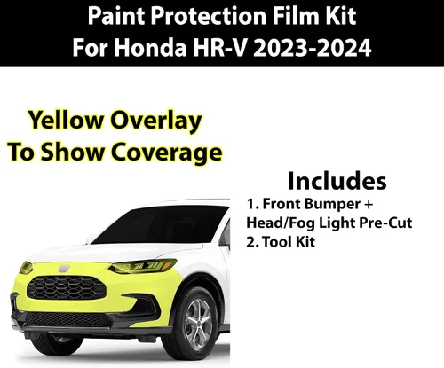 Vista 2 de BOGAR TECH DESIGNS Funda para kit de película PPF para parachoques delantero Honda HR-V 2023+, sujetador transparente Base (3+ Años)