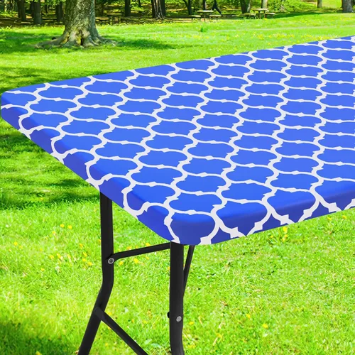Vista 31 de Smiry Mantel cuadrado para mesa de pícnic, manteles de camping impermeables elásticos ajustables, protector de mantel de vinilo con respaldo de Gris