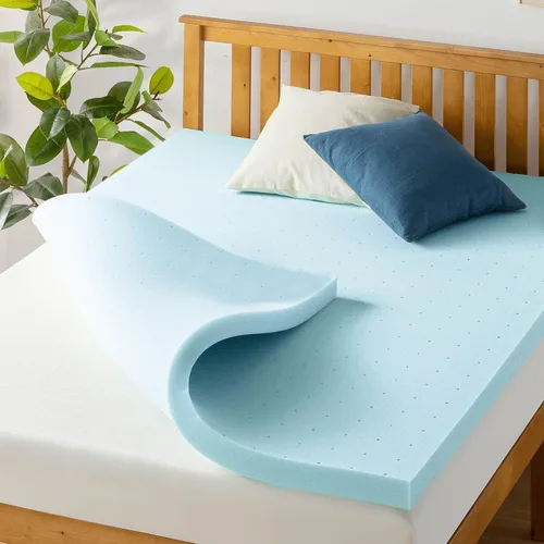 Vista 14 de Best Price Mattress - Cubrecolchón ventilado de espuma viscoelástica de 1.5 pulgadas, infusión de gel refrescante, certificado CertiPUR-US