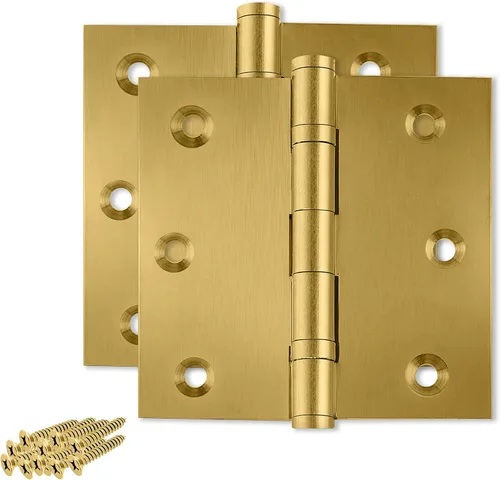 Vista 20 de Solid Brass Door Hinge Heavy Duty Ball Bearing 3.5 x 3.5 Inch - Set of 2 Hinges (Antique Brass)