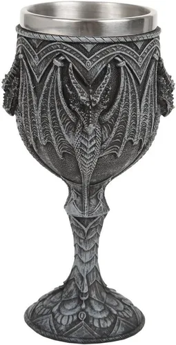 Copa de vino cáliz de dragón medieval de acero inoxidable decoración de copa de resina bebida de vidrio coleccionable, hogar celta