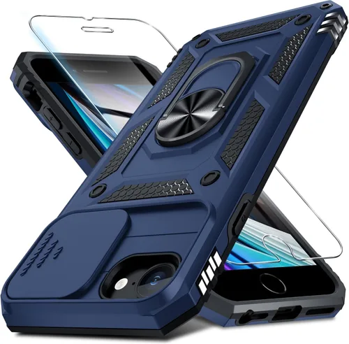 Vista 112 de Janmitta Funda para iPhone 8 Plus/7 Plus/6 Plus, Cubierta de Teléfono con Cubierta Deslizante Integrada para Lente de Cámara + Protector de Verde