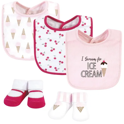 Vista 20 de Hudson Baby Conjunto de babero y calcetines unisex de algodón para bebé, Tamaño único Oso bebé a cuadros