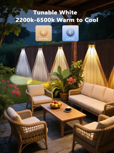 Vista 4 de Brizled RGBCW - Luces de valla inteligentes, luces de cubierta para exteriores con aplicación y control de voz, iluminación de valla que cambia
