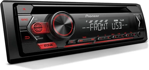 Pioneer DEH-S1200UB 1-DIN CD estéreo para coche con USB y radio AM/FM | CD Receiver, AUX, FLAC Playback, 50W x 4 Output, MIXTRAX, Detachable Face,