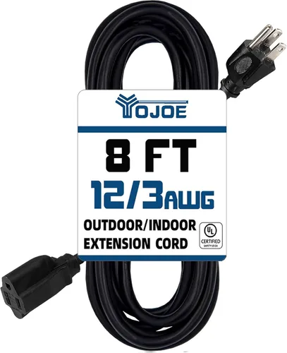 Vista 49 de YOJOE Extensión de cable para interiores y exteriores con extremo iluminado, cable resistente de 3 puntas 15A a prueba de inclemencias del tiempo