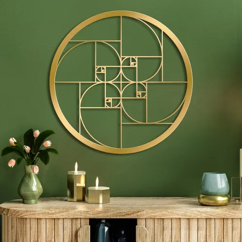 LZAOA Fibonacci - Arte de pared de metal en espiral, arte matemático