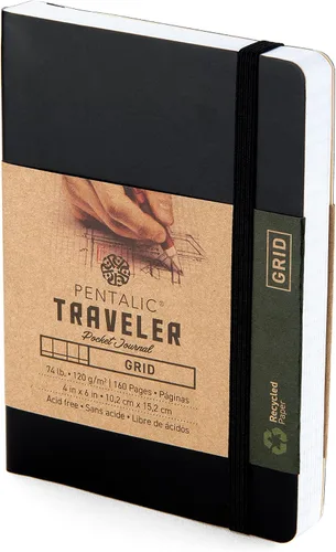 Cuaderno de bocetos Travelers Dot Grid Pentalic Art, libre de ácidos