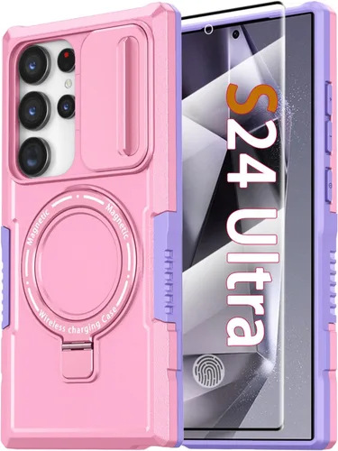 Vista 73 de Funda magnética para Samsung Galaxy Note 20 Ultra con soporte de anillo [con protector de pantalla] [Compatible con carga inalámbrica MagSafe] Funda