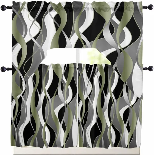 Vista 7 de Árbol de Navidad, cenefa de cocina, cenefa con bolsillo para barra, paneles de cortina para dormitorio, sala de estar, baño, cafetería, ventanas