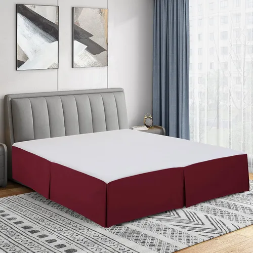 Vista 31 de Cathay Home Falda de cama plisada de microfibra de doble cepillado de fácil ajuste, ultra suave, resistente a la decoloración y a las arrugas