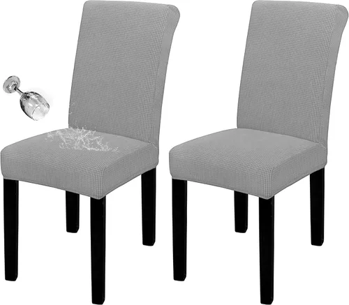 Vista 66 de Easy-Going - Juego de 2 fundas para sillas de comedor 100% impermeables, de tela Jacquard elástica, fundas protectoras removibles y lavables
