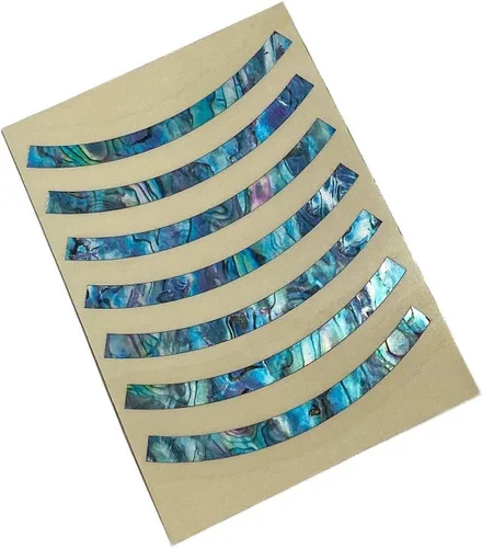 Vista 2 de Pegatinas con incrustaciones RS-244ST-BL Guitarras Acústicas - Roseta de Agujero de Sonido - Rayas - Azul Abulón
