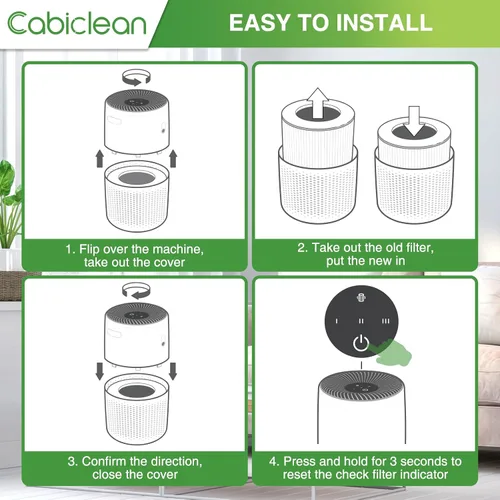 Vista 6 de Core Mini Replacement Filter for LEVOIT Core Mini,Core Mini-P Air Purifier Filtro Core Mini-RF, carbón activado, para humo, olores, polvo, pelo