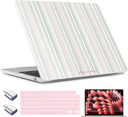 Vista 22 de TWOLSKOO - Funda para MacBook Air de 15 pulgadas M5 M4 M3 M2 2026-2023 Hermosas flores D020