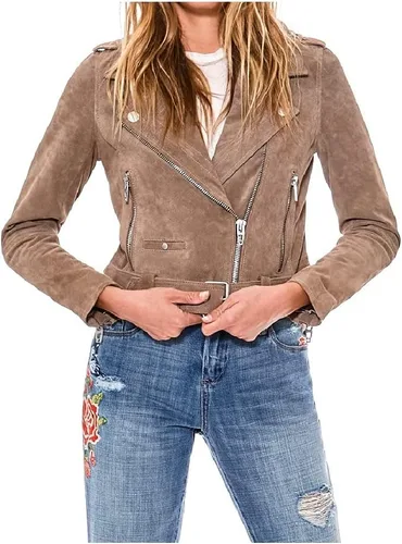 BLANKNYC Ropa de lujo para mujer, chaquetas de cuero de gamuza recortadas, abrigos cómodos y elegantes