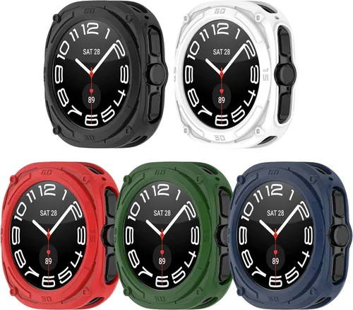 Funda para Samsung Galaxy Watch Ultra de 1.850 in (2025/2024), colorida funda protectora de silicona a prueba de golpes para Galaxy Watch 7/8 Ultra
