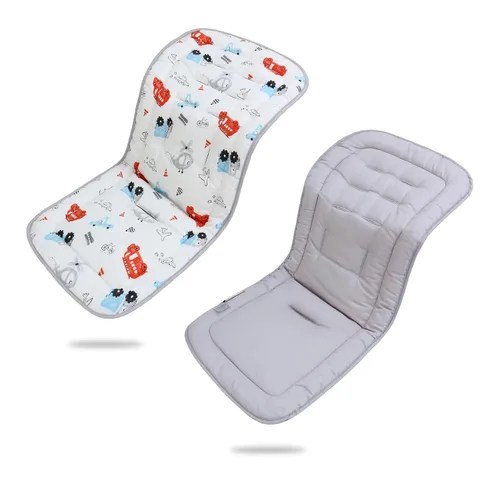 Vista 16 de Cojín para cochecito de bebé, inserto de asiento de automóvil infantil - reversible, universal, transpirable y suave, alfombrilla para cochecito
