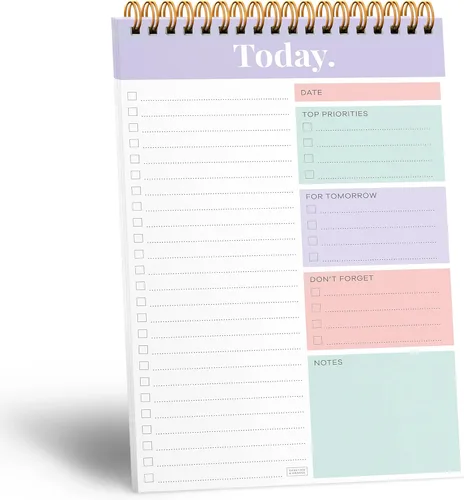 Sweetzer & Orange Bloc de notas diario y semanal de tareas pendientes – Planificador de trabajo sin fecha y organizador con sección de lista de Mauve
