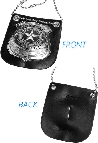 Vista 5 de Joy Join Accesorios de vestir de policía para niños, placa especial de policía con cadena Black01