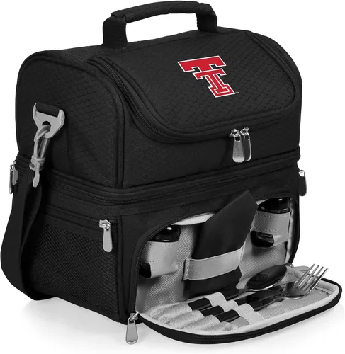 Vista 24 de PICNIC TIME NCAA Nebraska Cornhuskers Pranzo - Lonchera aislada con juego de pícnic, bolsa enfriadora para el almuerzo Negro