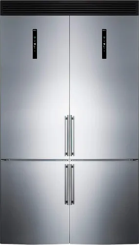 Summit FFBF181ES2KIT48 - Refrigerador de puerta francesa de 48 pulgadas, acero inoxidable | Refrigerador inferior, Refrigerador-congelador de