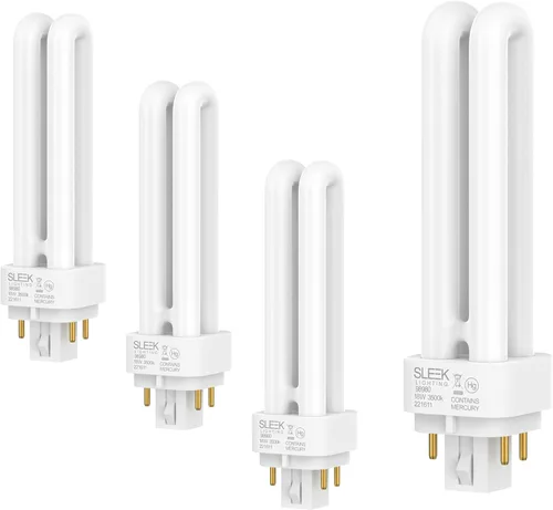 Bombilla base CFL de doble tubo T4 de 18 vatios de 4 pines G24Q-2, 3500 K, 1050 lm, sustituye a PLC-18W 827, fluorescente compacta, luz blanca