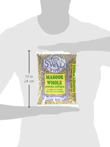Vista 3 de Great Bazaar Swad Masoor Whole Massor Dal, 2 libras