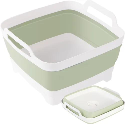Tina de Platos Plegable 9L - Tina Plegable Portátil - Fregadero Multiusos Plegable al Aire Libre - Tina de Lavado de Platos para Cocina, RV, Camping
