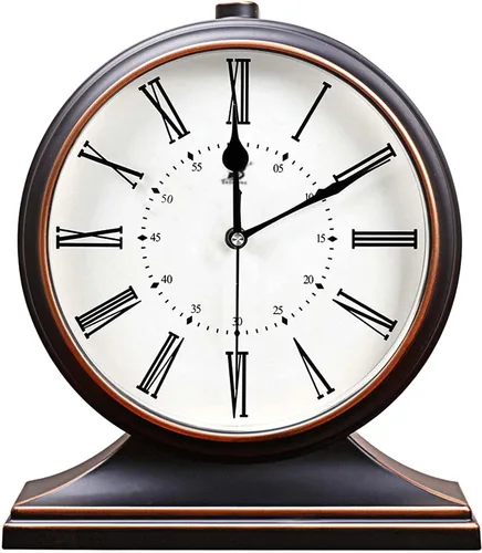 Silent - Reloj de repisa vintage para sala de estar, 10 pulgadas Negro