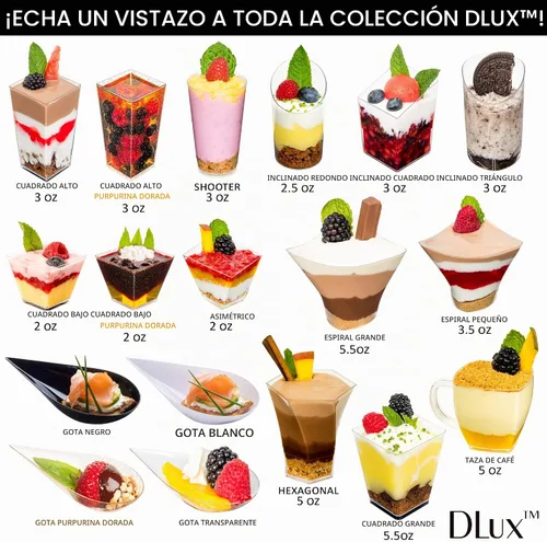 Vista 7 de DLux 100 mini platos de aperitivo de 4 pulgadas con tenedores, cucharas de plástico blanco reutilizables, platos para servir postres y aperitivos