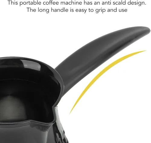 Vista 4 de Cafetera turca, cafetera turca eléctrica de 20.3 fl oz, cafetera turca de plástico y acero inoxidable con mango extraíble como accesorio