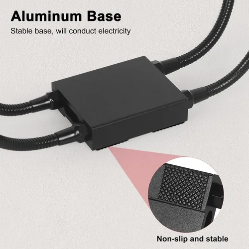 Vista 5 de Helping Hands - Herramienta de tercera mano para soldar con base de aluminio, 4 brazos de metal flexibles y clips de cocodrilo, herramienta