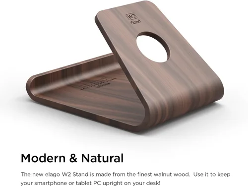 Vista 2 de elago® Soporte de madera para todos los iPhones, iPad mini, Galaxy y otros teléfonos inteligentes