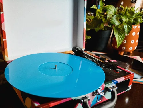 Vista 6 de Break Tradition - Alfombrilla acrílica para tocadiscos, color azul Vinyl Record Accessories, LP Record Player, Reduce Noise Due To Static, Improve