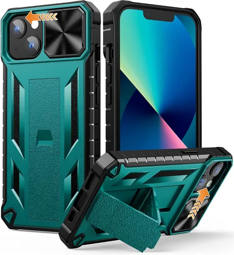 SOiOS Funda para iPhone 16e iPhone 13 iPhone 14 con soporte verde ( Bean Green )