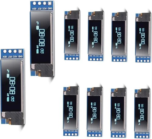 DORHEA 10 unids 0.91 '' 12832 IIC I2C OLED módulo de pantalla 0.91 pulgadas I2C 128x32 SSD1306 módulo de pantalla LCD azul I2C OLED controlador DC